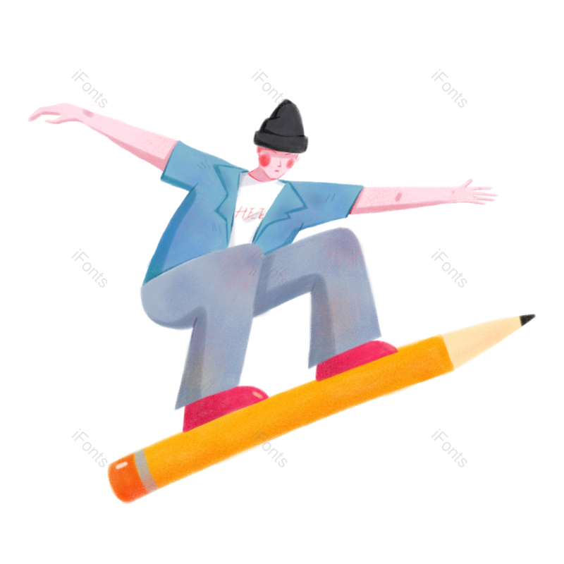 人物图片,铅笔元素,运动PNG,男孩免抠素材